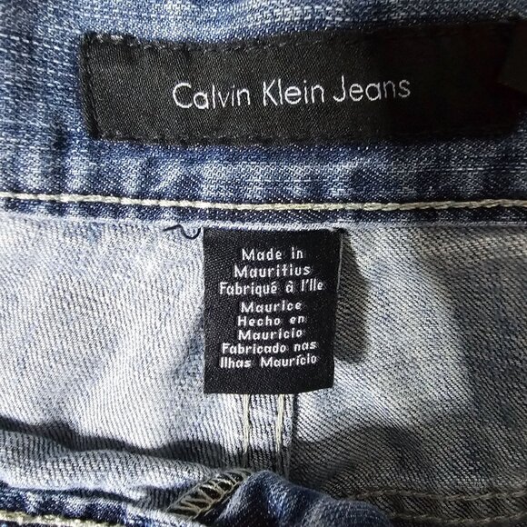 Calvin Klein Jeans Pants Straight Fit Size 40/32 Light Wash Denim Blue Jean - Picture 8 of 13